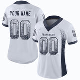 Custom White Navy-Light Gray Drift Fashion Football Jersey