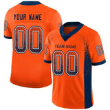 Custom Orange Navy-White Drift Fashion Football Jersey