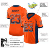 Custom Orange Navy-White Drift Fashion Football Jersey