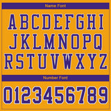 Custom Gold Purple-White Mesh Authentic Football Jersey
