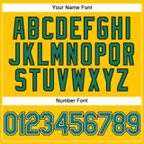 Custom Yellow Black Pinstripe Kelly Green-White Authentic Baseball Jersey