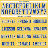 Custom Gold Royal-White Stitched Cuffed Knit Hat