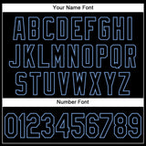 Custom Graffiti Pattern Black-Light Blue 3D Authentic Baseball Jersey