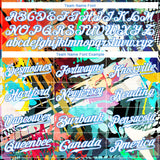 Custom Graffiti Colored Abstract Pattern White-Light Blue 3D Authentic Baseball Jersey