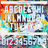 Custom Graffiti Colored Abstract Pattern White-Light Blue 3D Authentic Baseball Jersey