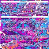 Custom Graffiti Words Pattern-White-Purple 3D Authentic Baseball Jersey
