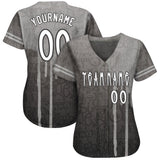 Custom Graffiti Pattern White-Gray 3D Picaxao Authentic Baseball Jersey