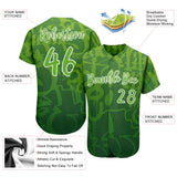 Custom Graffiti Pattern Green-White 3D Green Authentic Baseball Jersey