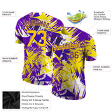 Custom Graffiti Pattern Gold-Purple 3D Performance T-Shirt