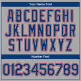 Custom Gray Royal-Red Authentic Baseball Jersey