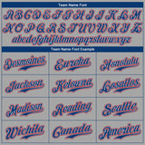 Custom Gray Royal-Red Authentic Baseball Jersey