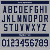 Custom Gray Navy-White Authentic Baseball Jersey