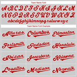 Custom Gray Red-White Authentic Baseball Jersey