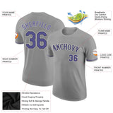 Custom Gray Purple-Black Performance T-Shirt