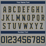Custom Gray Navy-Gold Performance T-Shirt