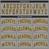 Custom Gray Black-Gold Performance T-Shirt
