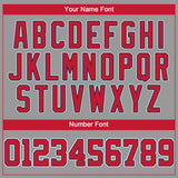 Custom Gray Red-Navy Performance T-Shirt