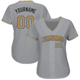 Custom Gray Old Gold-Black Authentic Baseball Jersey