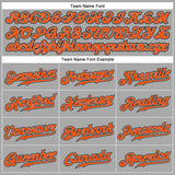 Custom Gray Black Pinstripe Orange-Black Authentic Baseball Jersey