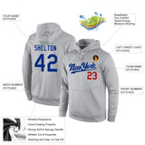 Custom Stitched Gray Royal-Red Sports Pullover Sweatshirt Hoodie