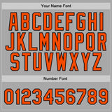 Custom Stitched Gray Orange-Black Sports Pullover Sweatshirt Hoodie