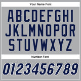 Custom Gray Navy-White Authentic Baseball Jersey