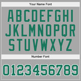 Custom Stitched Gray Kelly Green-White Sports Pullover Sweatshirt Hoodie