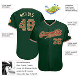 Custom Green Camo-Red Authentic Baseball Jersey