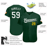 Custom Green White-Gold Authentic Baseball Jersey