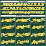 Custom Green White Pinstripe Gold-White Authentic Baseball Jersey