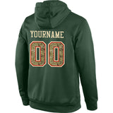 Custom Stitched Green Camo-Red Sports Pullover Sweatshirt Hoodie