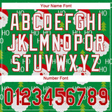 Custom Green Red-White Christmas 3D Authentic Baseball Jersey