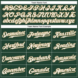 Custom Green White-Old Gold Authentic Baseball Jersey