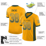 Custom Gold Green-White Drift Fashion Football Jersey