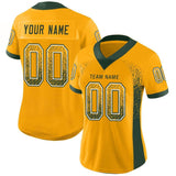 Custom Gold Green-White Drift Fashion Football Jersey