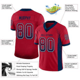 Custom Red Navy-White Drift Fashion Football Jersey