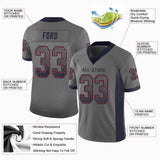 Custom Gray Navy-Red Drift Fashion Football Jersey