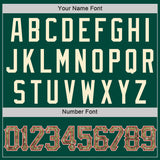 Custom Hunter Green Camo-Cream Authentic Throwback Basketball Jersey