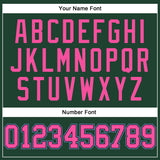 Custom Hunter Green Pink-Light Blue Authentic Throwback Basketball Jersey