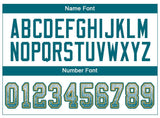 Custom White Teal-Old Gold Drift Fashion Football Jersey