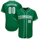 Custom Kelly Green White Authentic Baseball Jersey