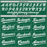 Custom Kelly Green White-Red Authentic Baseball Jersey