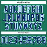 Custom Kelly Green White Pinstripe Royal-White Authentic Basketball Jersey