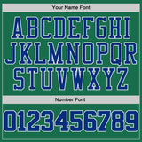 Custom Kelly Green Royal-White Performance T-Shirt