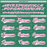 Custom Kelly Green White-Pink Hockey Jersey