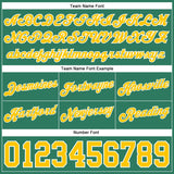 Custom Kelly Green Gold-White Authentic Throwback Basketball Shorts
