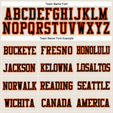 Custom City Cream Black-Orange Stitched Cuffed Knit Hat