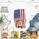America Flag Dog Shirt- Photo Personalized Shirt