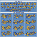 Custom Light Blue Old Gold-Royal Authentic Baseball Jersey