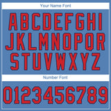 Custom Light Blue Red-Navy Performance T-Shirt
